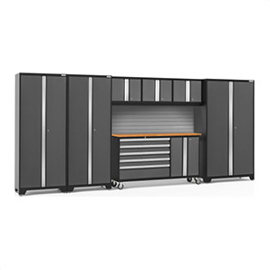BOLD 3.0 Grey 7-Piece Project Center Set with Bamboo Top and Backsplash