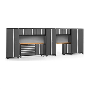 BOLD Grey 11-Piece Project Center Set with Bamboo Top and Backsplash