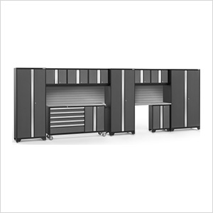 BOLD Grey 11-Piece Project Center Set with Stainless Top and Backsplash