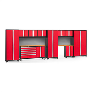 BOLD 3.0 Red 11-Piece Project Center Set with Bamboo Top and Backsplash