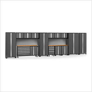 BOLD 3.0 Grey 15-Piece Project Center Set with Bamboo Top and Backsplash