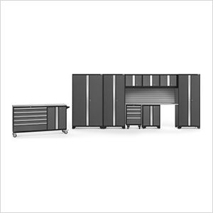 BOLD Grey 10-Piece Project Center Set with Stainless Top and Backsplash