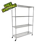 MonsterRax NSF 4-Tier Wire Shelving Rack with Wheels 60"W x 72"H x 24"D