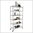 NSF 6-Tier Wire Shelving Rack with Wheels - 48"W x 72"H x 18"D