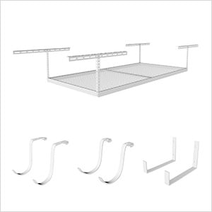 4'x8' Overhead Storage 12"-21" Drop Combo (Includes 2 Racks and 18 Hooks)