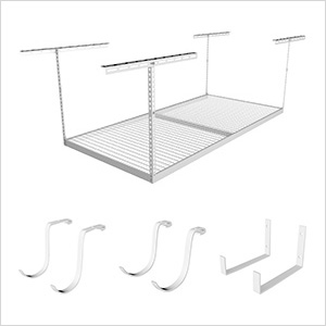 4'x8' Overhead Storage 24"-45" Drop Combo (Includes 2 Racks and 8 Hooks)