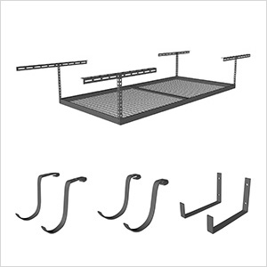 4'x8' Overhead Storage 12"-21" Drop Combo (Includes 2 Racks and 18 Hooks)