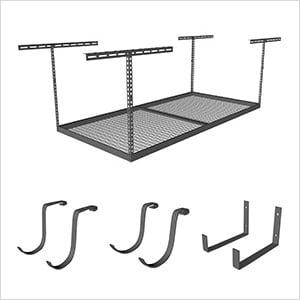 4'x8' Overhead Storage 24"-45" Drop Combo (Includes 2 Racks and 18 Hooks)