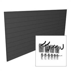 8' x 4' PVC Wall Slatwall Mini Bundle (Charcoal)