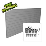 Proslat 8' x 4' PVC Wall Slatwall Mini Bundle (Light Grey)