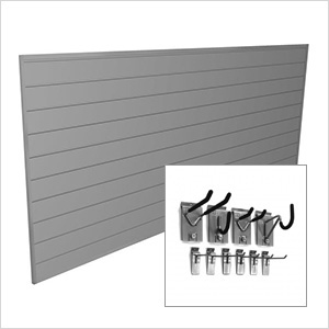 8' x 4' PVC Wall Slatwall Mini Bundle (Light Grey)