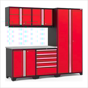 PRO Series Red 6-Piece Set with Stainless Steel Top