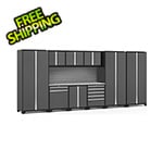 NewAge Products PRO Series Grey 10-Piece Cabinet Set with Stainless Steel Top and Slatwall