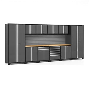 PRO Series Grey 12-Piece Set with Bamboo Top and Slatwall