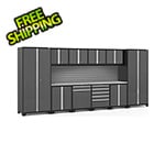 NewAge Products PRO 3.0 Series Grey 12-Piece Cabinet Set with Stainless Steel Top and Slatwall