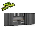 NewAge Garage Cabinets PRO Series Grey 12-Piece Set with Bamboo Top and Slatwall