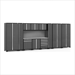 PRO Series Grey 12-Piece Set with Stainless Steel Top and Slatwall