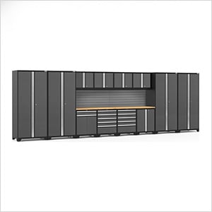 PRO Series Grey 14-Piece Set with Bamboo Tops and Slatwall