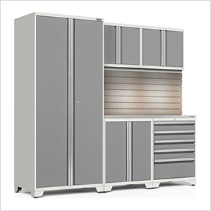 PRO Series Platinum 6-Piece Set with Stainless Steel Top, Slatwall and Lights