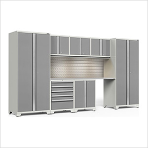 PRO Series Platinum 8-Piece Set with Stainless Steel Top, Slatwall and LED Lights