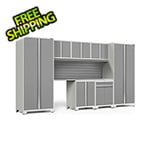 NewAge Products PRO Series Platinum 8-Piece Cabinet Set with Stainless Steel Top and Slatwall