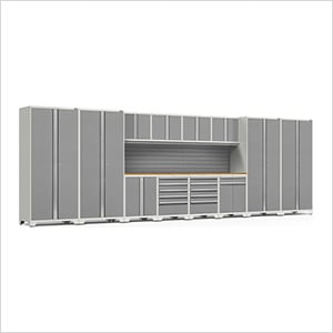 PRO Series 3.0 White 14-Piece Set with Bamboo Tops and Slatwall