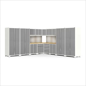 PRO Series Platinum 16-Piece Set with Bamboo Tops, Slatwall and LED Lights