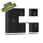 Ulti-MATE Garage Cabinets 6-Piece Cabinet Kit with Channeled Worktop in Midnight Black Metallic