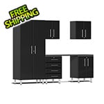 Ulti-MATE Garage Cabinets 6-Piece Garage Cabinet Kit with Channeled Worktop in Midnight Black Metallic