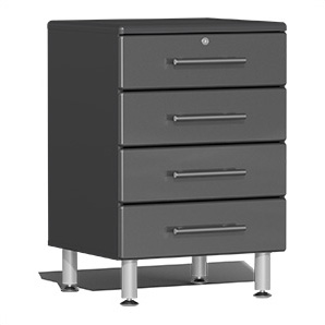 4-Drawer Base Garage Cabinet in Graphite Grey Metallic
