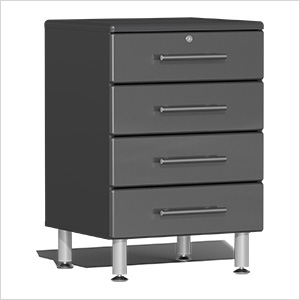 4-Drawer Base Garage Cabinet in Graphite Grey Metallic