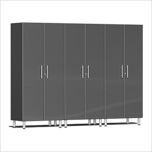 3-Piece Tall Garage Cabinet Kit in Graphite Grey Metallic