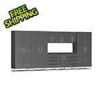 Ulti-MATE Garage Cabinets 10-Piece Garage Cabinet Kit with Channeled Worktop in Graphite Grey Metallic