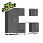 Ulti-MATE Garage Cabinets 6-Piece Garage Cabinet Kit with Channeled Worktop in Graphite Grey Metallic