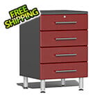 Ulti-MATE Garage Cabinets 4-Drawer Base Cabinet in Ruby Red Metallic