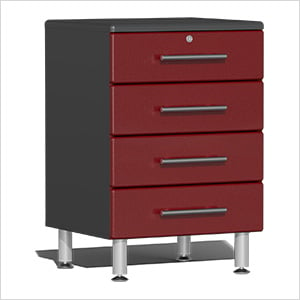 4-Drawer Garage Cabinet in Ruby Red Metallic