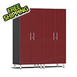 Ulti-MATE Garage Cabinets 2-Piece Tall Garage Cabinet Kit in Ruby Red Metallic