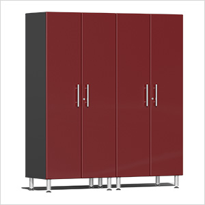 2-Piece Tall Garage Cabinet Kit in Ruby Red Metallic