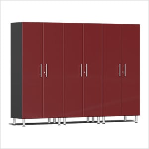 3-Piece Tall Garage Cabinet Kit in Ruby Red Metallic