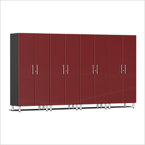 4-Piece Tall Garage Cabinet Kit in Ruby Red Metallic