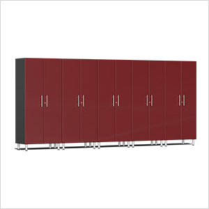 5-Piece Tall Garage Cabinet Kit in Ruby Red Metallic