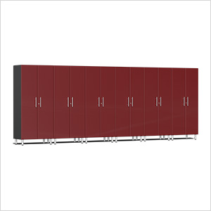 6-Piece Tall Garage Cabinet Kit in Ruby Red Metallic