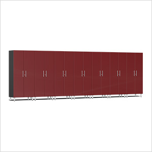 7-Piece Tall Garage Cabinet Kit in Ruby Red Metallic