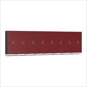 8-Piece Tall Garage Cabinet Kit in Ruby Red Metallic