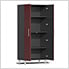9-Piece Garage Cabinet Kit with Bamboo Worktop in Ruby Red Metallic