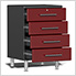 7-Piece Cabinet Kit with Bamboo Worktop in Ruby Red Metallic
