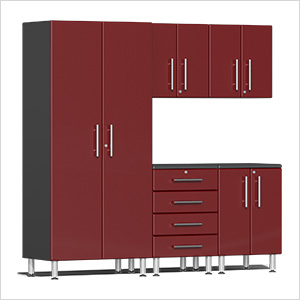 5-Piece Garage Cabinet Kit in Ruby Red Metallic