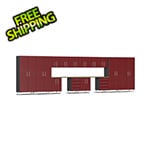 Ulti-MATE Garage Cabinets 16-Piece Garage Cabinet Kit with Bamboo Worktop in Ruby Red Metallic