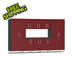 Ulti-MATE Garage Cabinets 9-Piece Garage Cabinet Kit with Channeled Worktop in Ruby Red Metallic