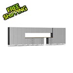 Ulti-MATE UG22172S 17-Piece Garage Cabinet Kit with Bamboo Worktop in Stardust Silver Metallic
